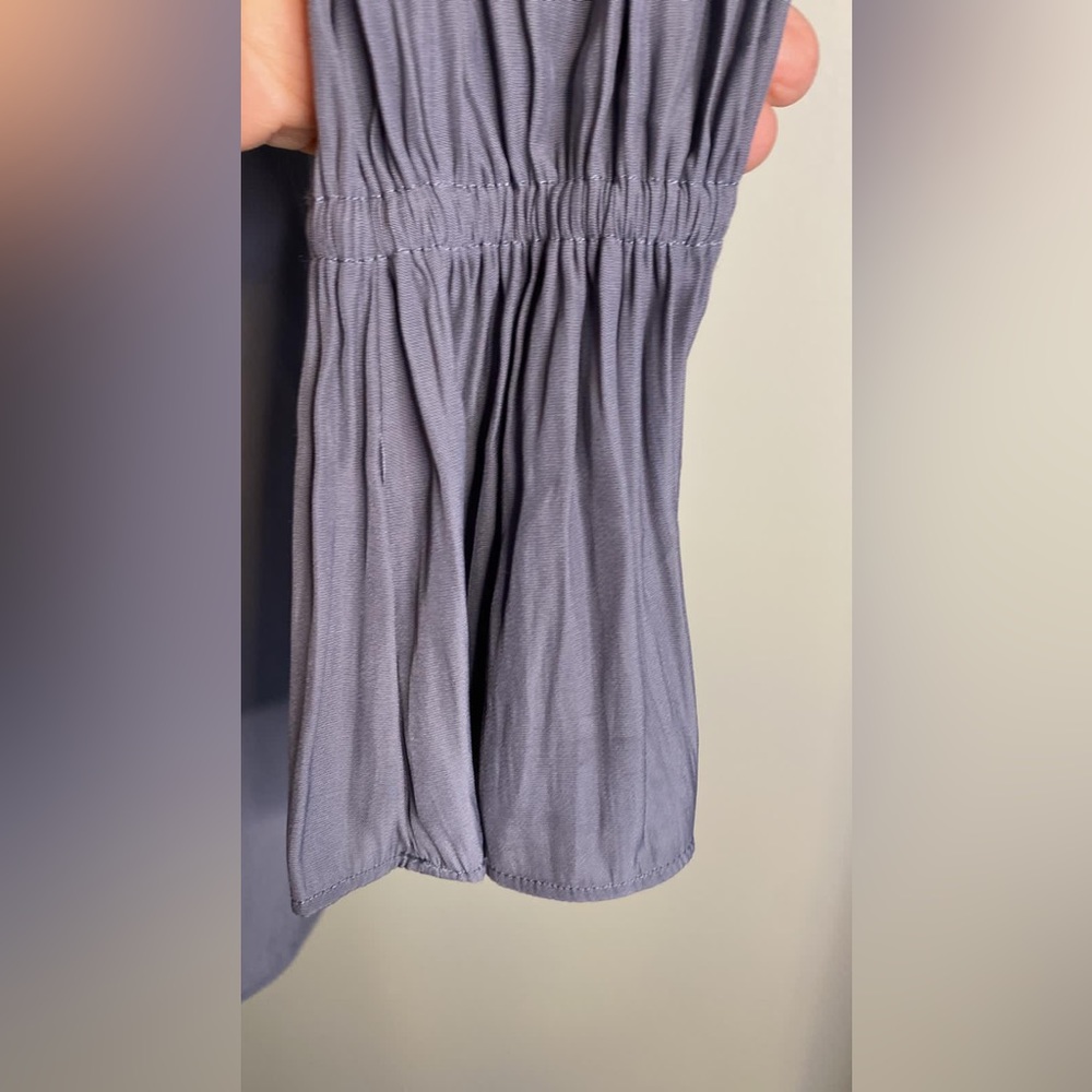 Ramy Brook Womens Satin Blue Tie Front V-Neck Long Sleeve Blouse Top - Picture 7 of 13